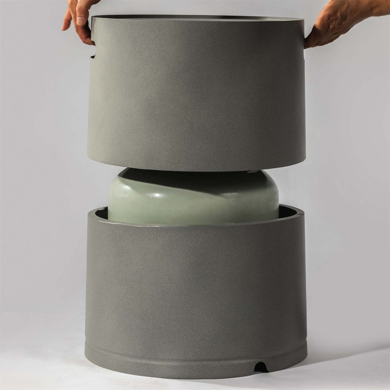 Versatile Steel Propane Tank Cover and Hide - away Side Table for Both Indoor and Outdoor Use with Easy Split Design