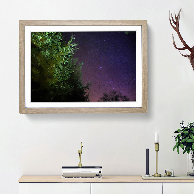 Starry Sky in Abstract - Picture Frame Graphic Art Print, Oak Framed, 48cm H x 65cm W x 2cm D
