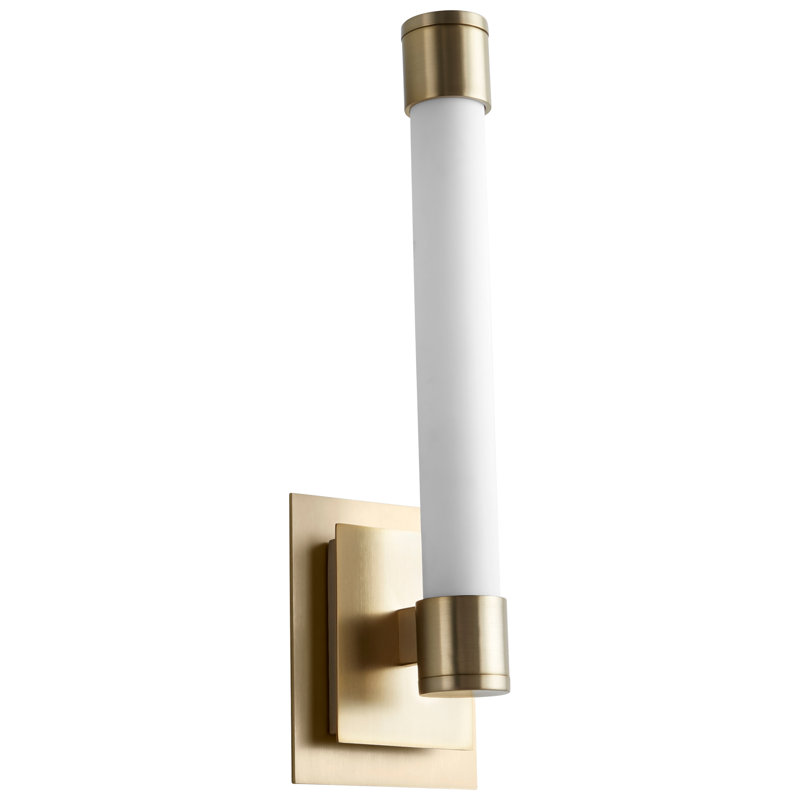 Seman LED Armed Sconce, Aged Brass