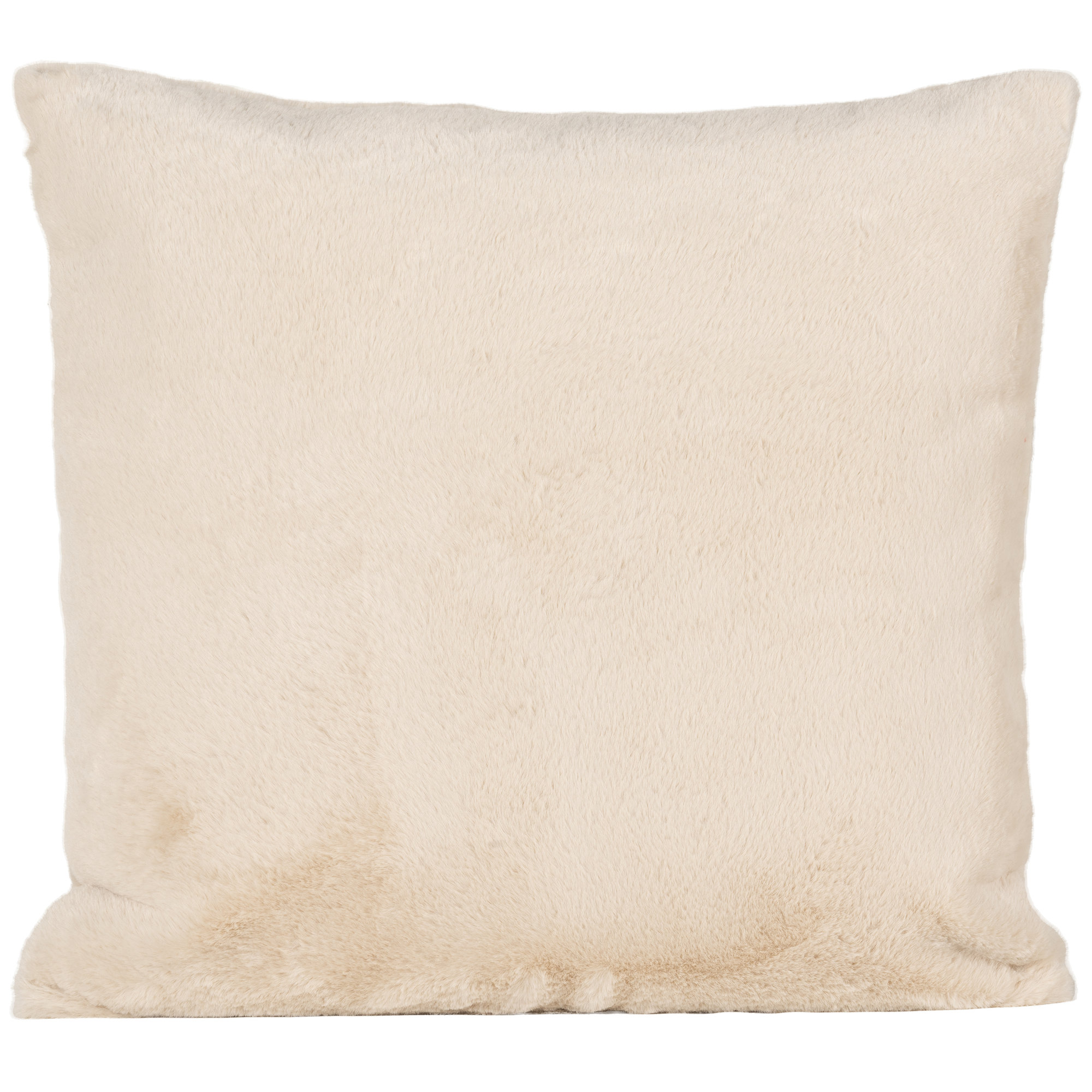 Fawn Faux Fur Throw Pillow, Cream, Square 22", Polyester