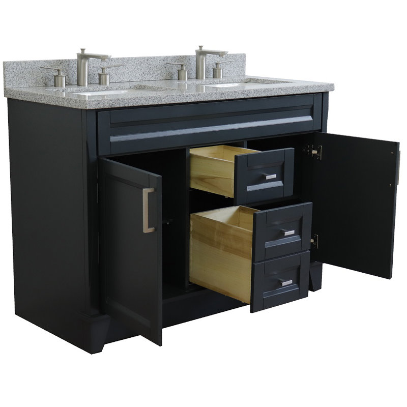Ensemble de meuble-lavabo double 49 po Rothschild, Gris