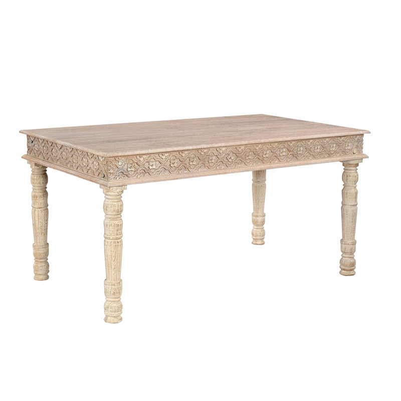 Aarohi 4 - Person Solid Wood Solid Wood Top Four Leg Dining Set, White