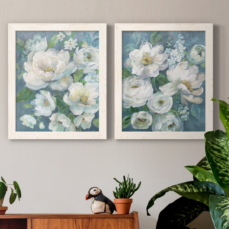Cottage Radiance I - ensemble de 2 reproductions, H 24 po x l 36 po x P 1,5 po, Toile blanche encadrée, Pas de tapis