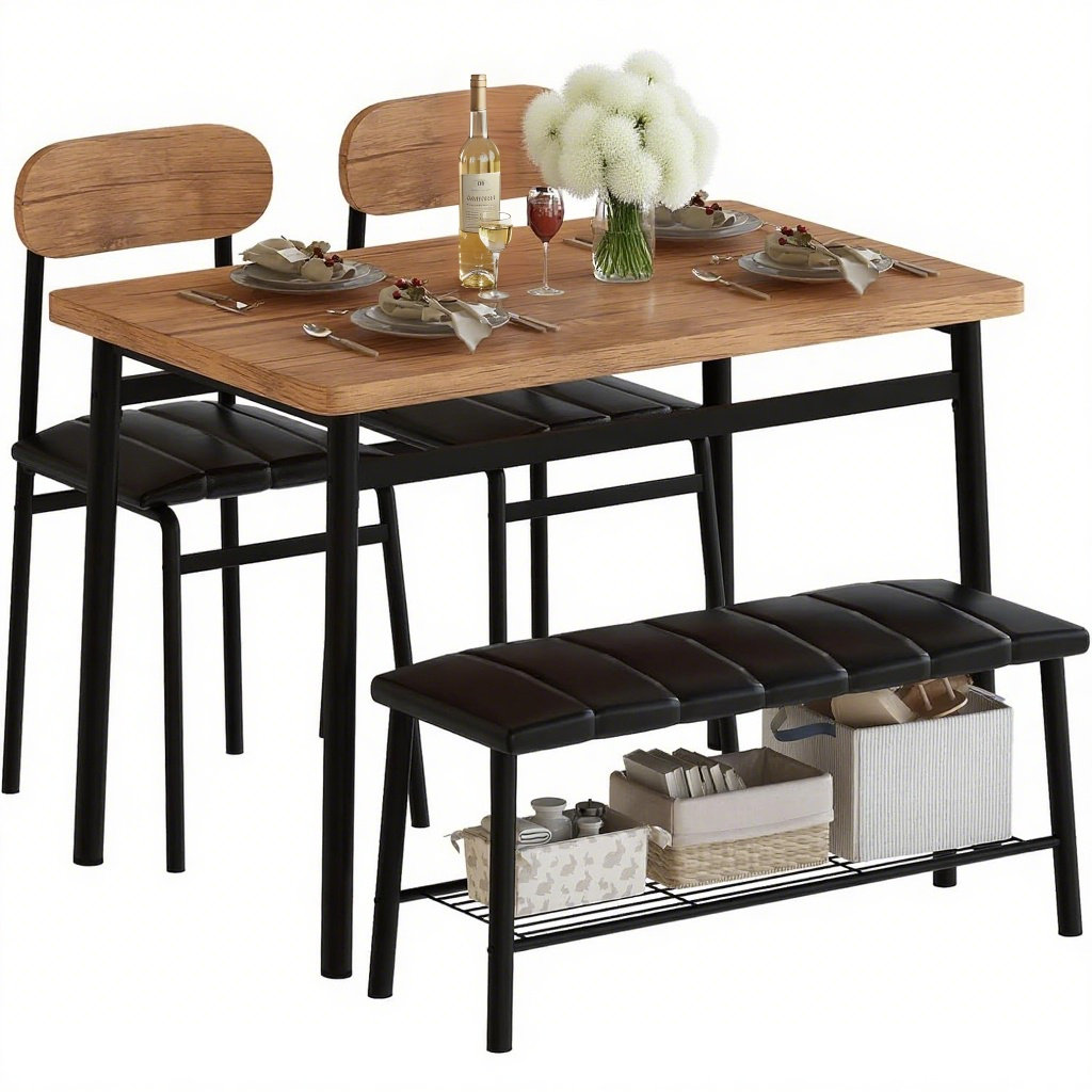 17 Stories Dining Table Set For 4, Kitchen Table With 1 Upholstered ...