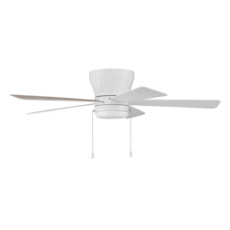 52'' Ceiling Fan with LED Lights, White/Beige
