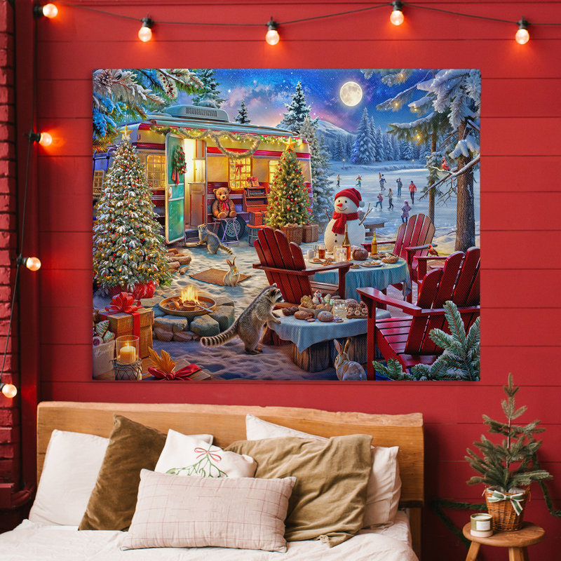«Winter Holiday Camper Party», conception par Henriette Chinaglia, H 36 po x l 48 po