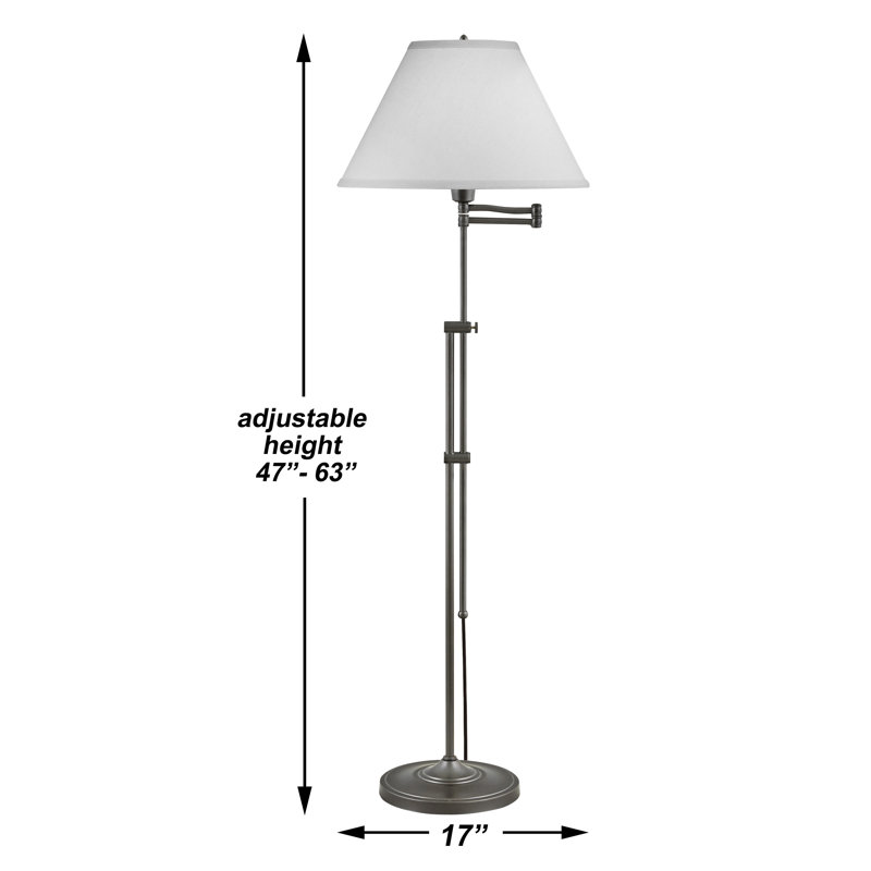 Lampe sur pied 47-63 po avec bras pivotant, Métal industriel, Beige