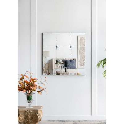 36X36" Traditional Decor Style Antique Glass Panel Mirror