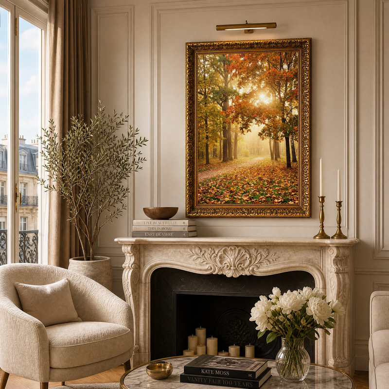 Art mural sur toile Sunlit Autumn Forest, H 24 po x l 16 po
