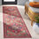 Tapis rouge / beige lavable à la machine Wilhemina Orlando en feutre / velours / film stratifié