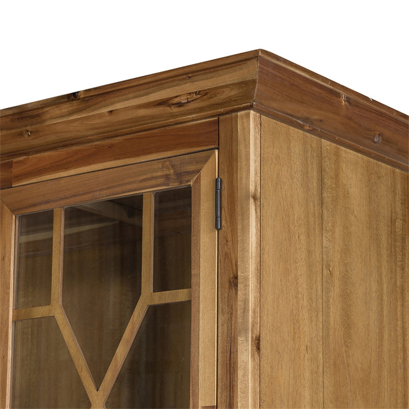 Armoire de ferme avec portes en verre et grand rangement