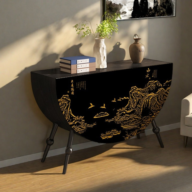 Armoire décorative semi-circulaire, Noir