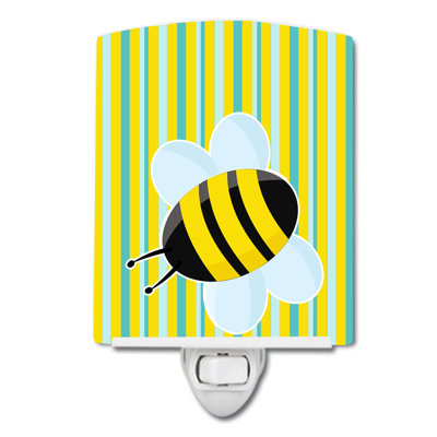 Bee on Stripes Ceramic Night Light