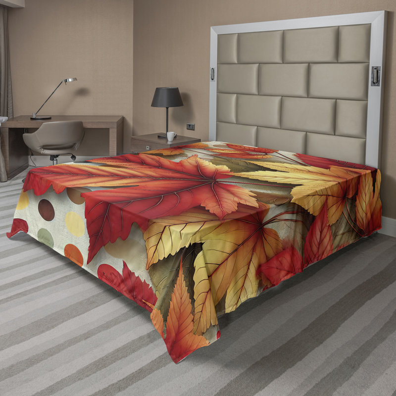 Drap plat moderne de style bohème Ambesonne, Full Flat Sheet, Burnt Sienna Khaki/Orange Floral