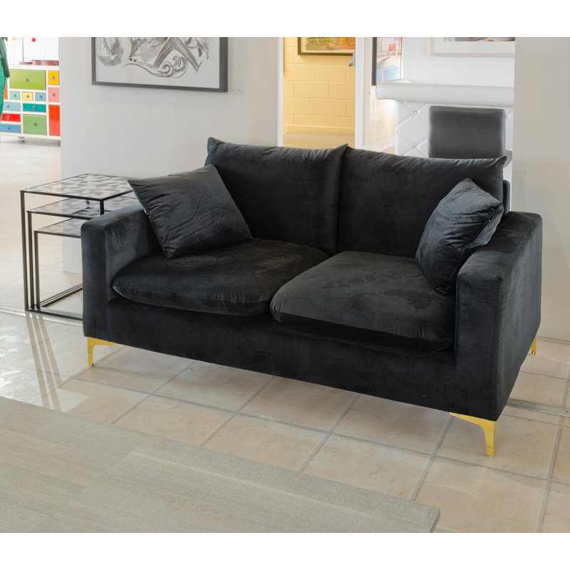 Mercado Fabric 150cm Reception Loveseat, Black