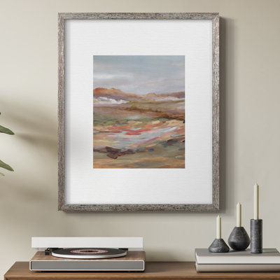 Painted Desertscape Framed Print - Solid Wood