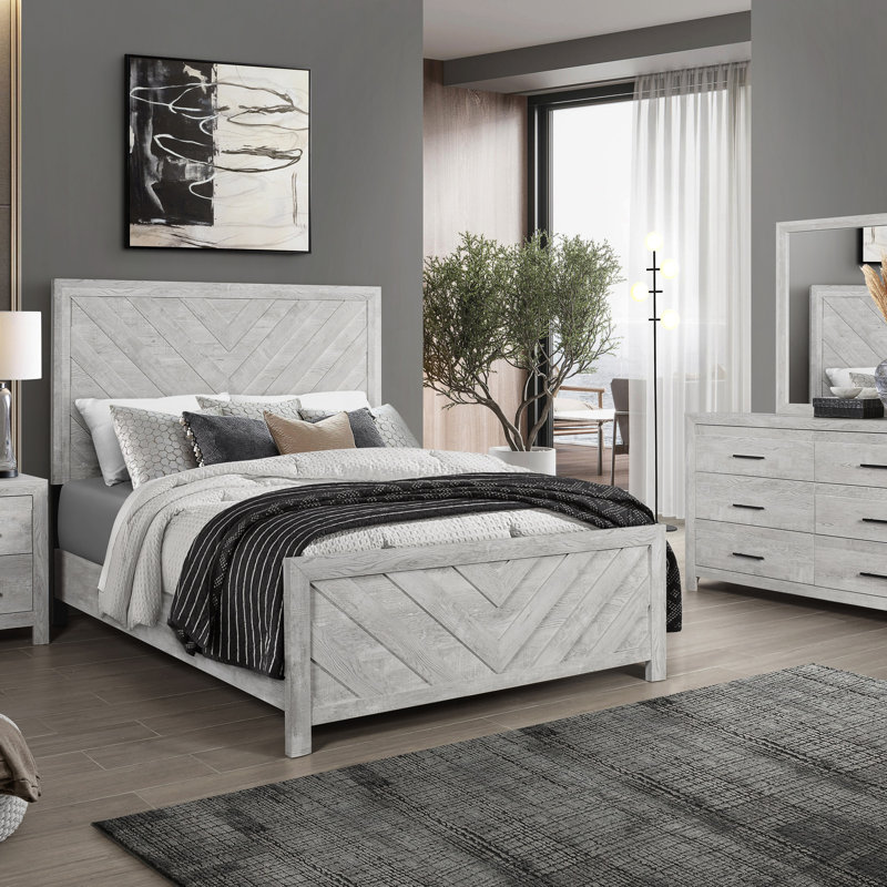 Lit simple en bois de style moderne, Antique Natural
