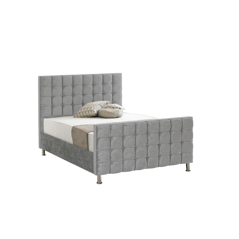 Jordyn Upholstered Bed, Crush Silver, Super King (6')