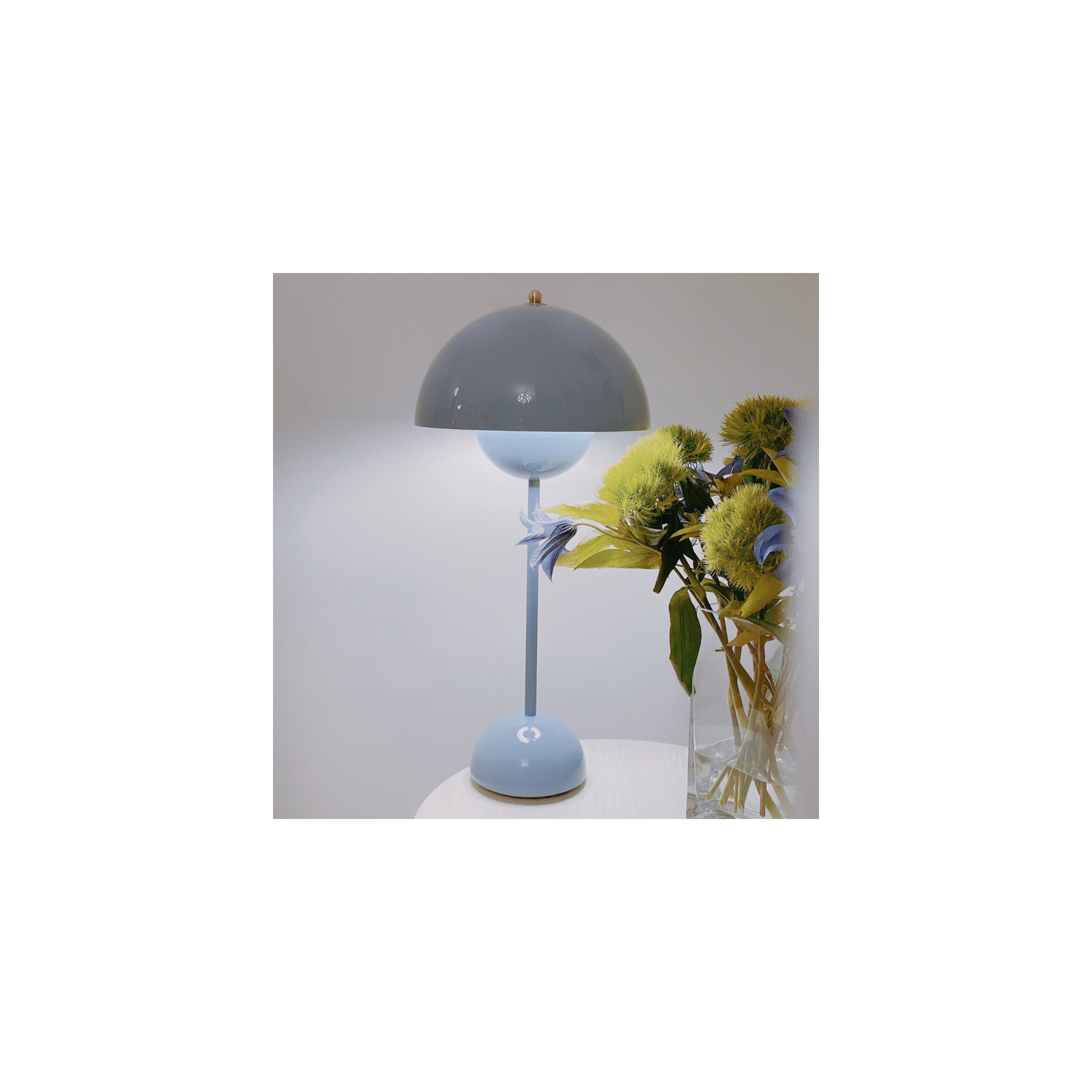 Brunilde Adjustable Metal Table Lamp, Blue, Blue