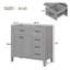 Base de meuble-lavabo gris 36 po - Bois massif et support de tiroir de conception moderne autoportant
