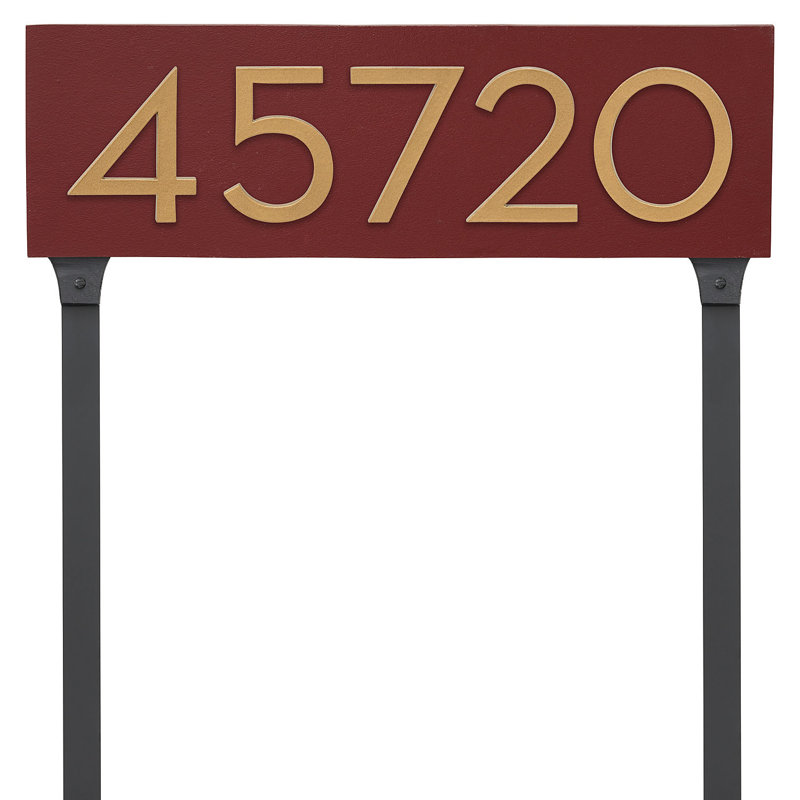 Rectangle Lawn Insert, Brick Red/Gold, Yes