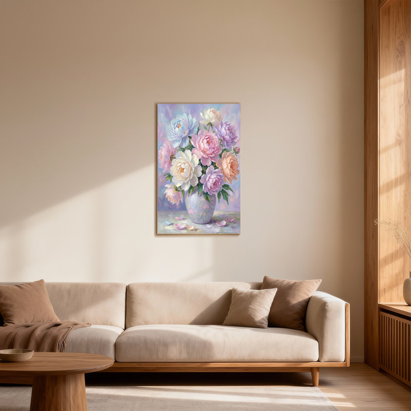 Art floral dans un vase aux couleurs pastel de la Saint-Valentin, H 30 po x l 20 po
