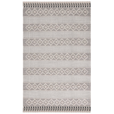 Ailiedh Vermont Flat Weave Wool/Cotton Geometric Rug in Ivory/Beige
