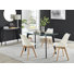 Scandinavian Dining Table Set - Minimalist Style Glass and Metal Leg with 4 Luxury Dining Chairs