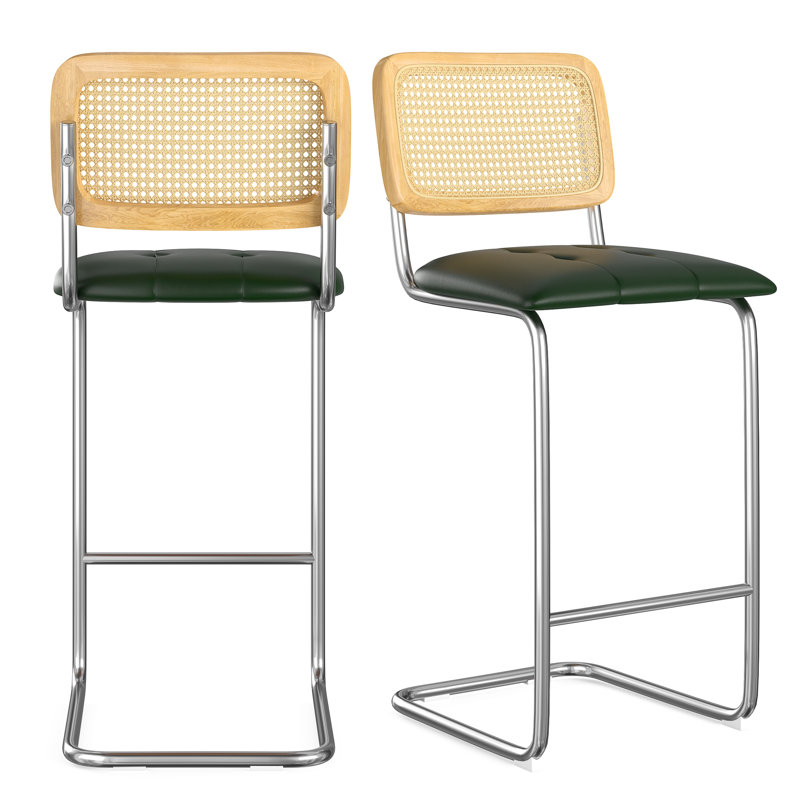Tabouret de bar et de comptoir Baur, Argenté, Vert, Tabouret de bar (siège d'une hauteur de 30 po)