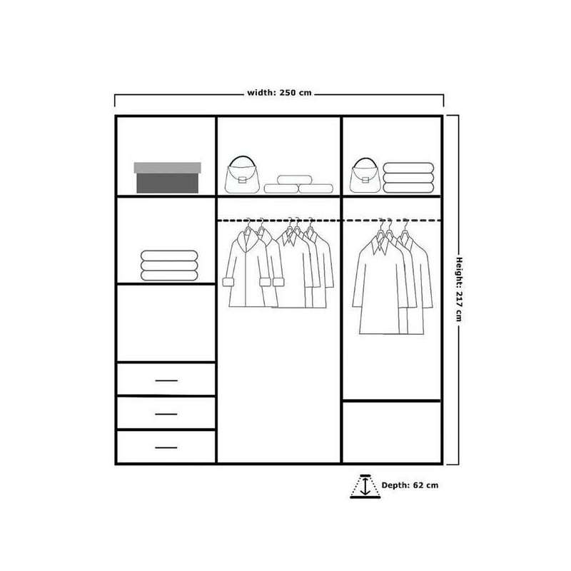 Laminate Wardrobe, Grey