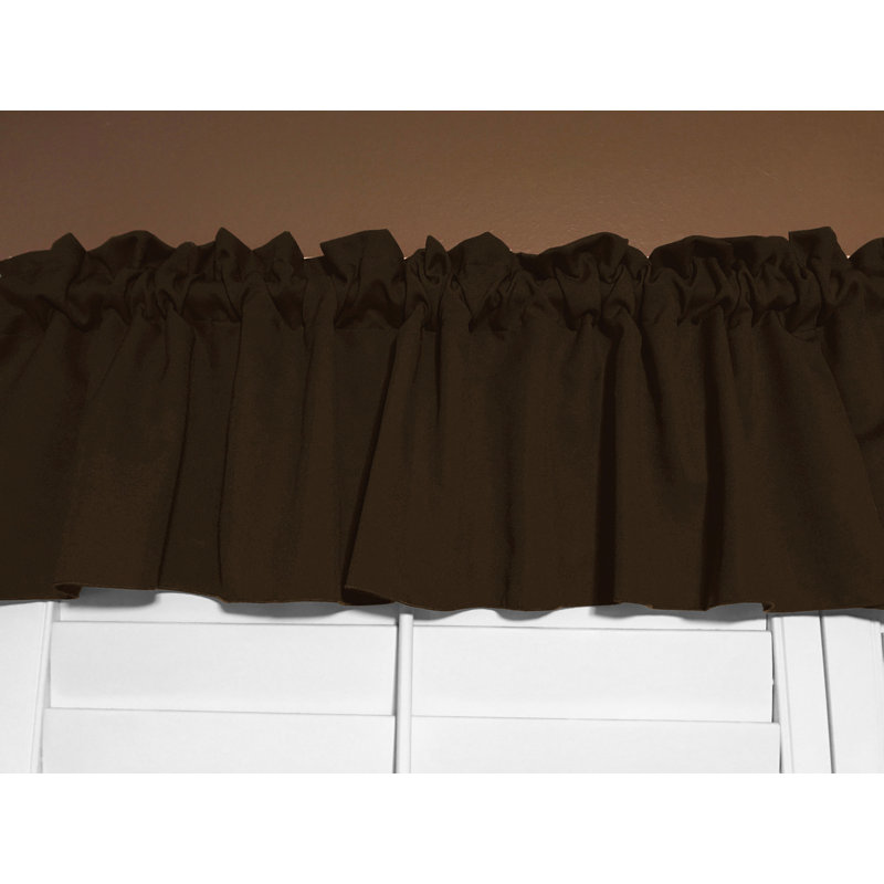 Pastorella Tailored Window Valance, 58" W x 14" L, Chocolate Brown