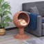 Lit pour chat surélevé PawHut avec plateau pivotant pour chaise à œufs, lit pour chat avec coussin épais, maisonnette tissée sur gazon naturel