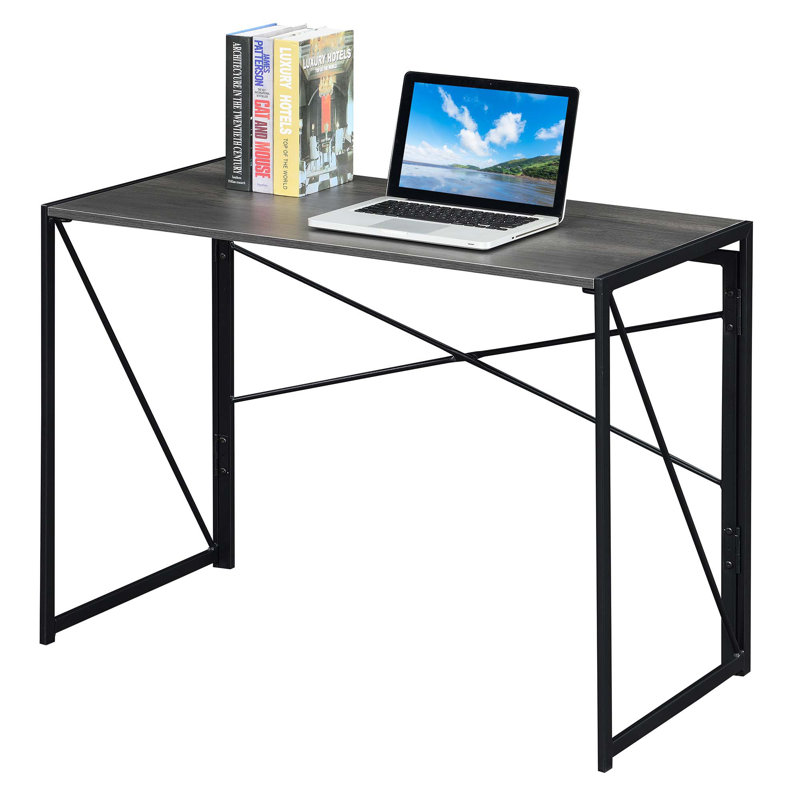 Computer Folding Desk, Charcoal/Gray/Black