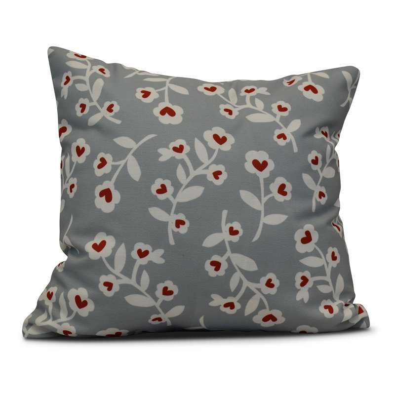 Housse de coussin d'extérieur carré Funky Junky, 16 po x 16 po, Gris