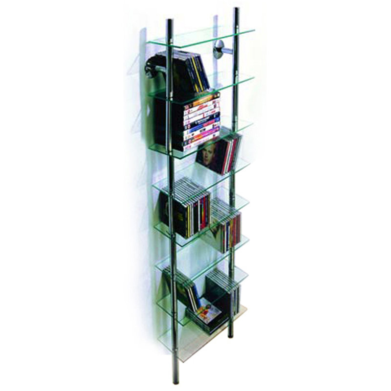168cm H Wall Mounted Media Storage, Clear