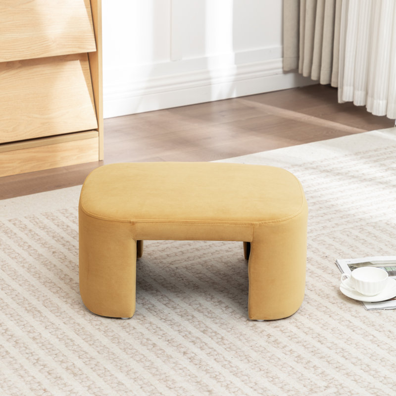 Havenhill Velvet Ottoman, Orange, Velvet