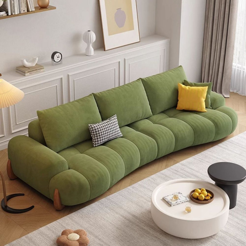 Canapé de salon modulaire en polyester vert, H 34,25 po x l 110,24 po x P 43,31 po, Vert