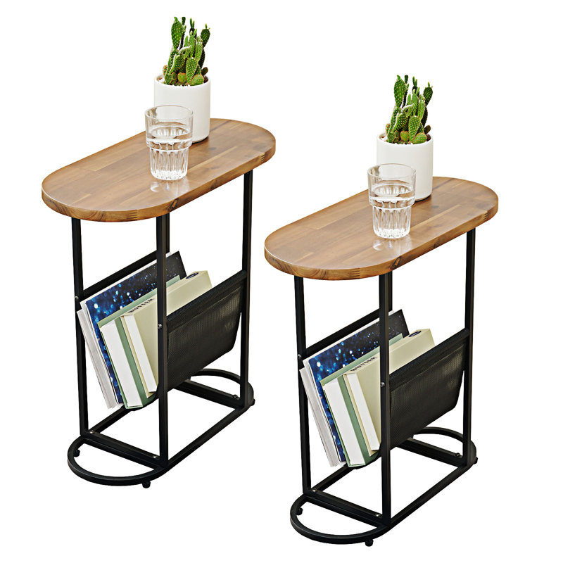 Petite table de chevet ovale (ensemble de 2)