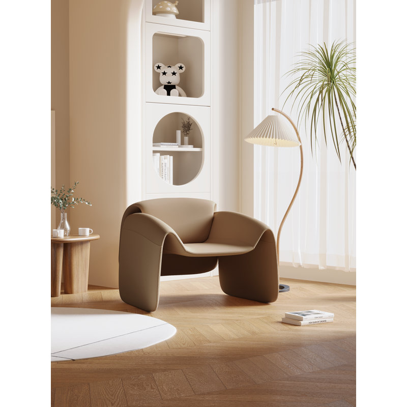 Larchmere Faux Leather Armchair, Brown Faux Leather