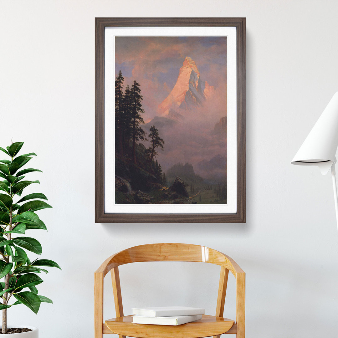 Sunrise on the Matterhorn by Albert Bierstadt - Picture Frame Painting