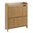 16 Pair Wooden Flip Down Shoe Storage Cabinet with Built-In Deodorizer for Entryway