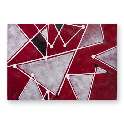 White Triangles on Red Background Door Mat - Indoor/Outdoor Decor