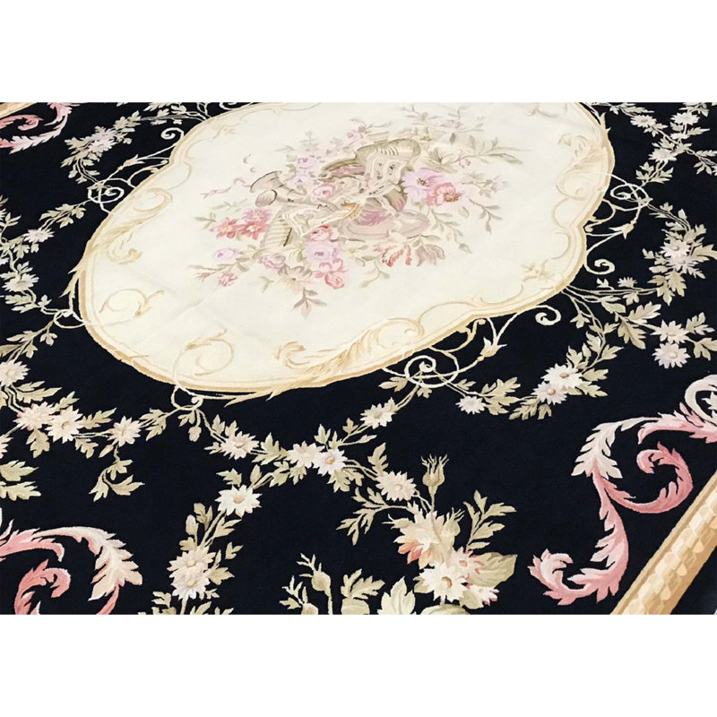 Aubusson Hand Knotted Wool Oriental Area Rug