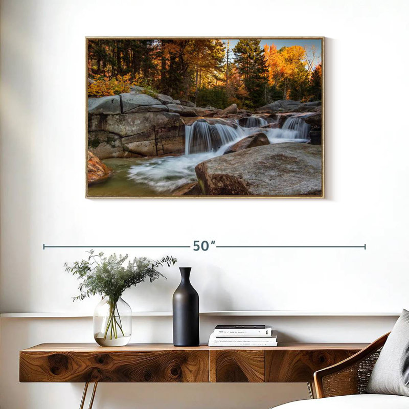Mont Washington, été indien, Cadre flottant en bois naturel, 37 po x 25 po