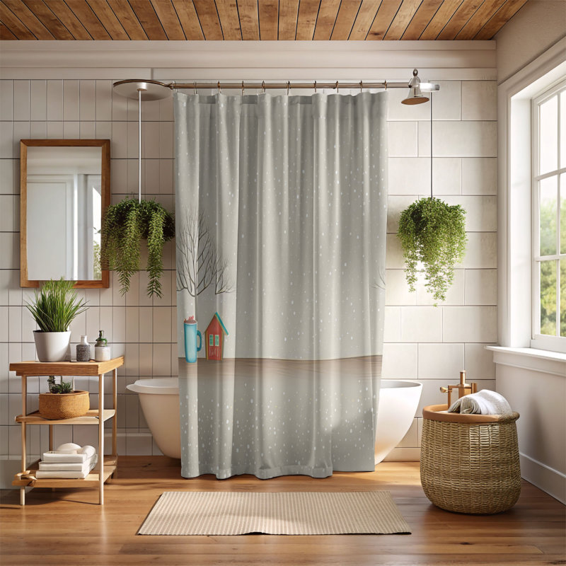 Cosy Blizzard - Rideau de douche Premium, L 71 po x L 74 po