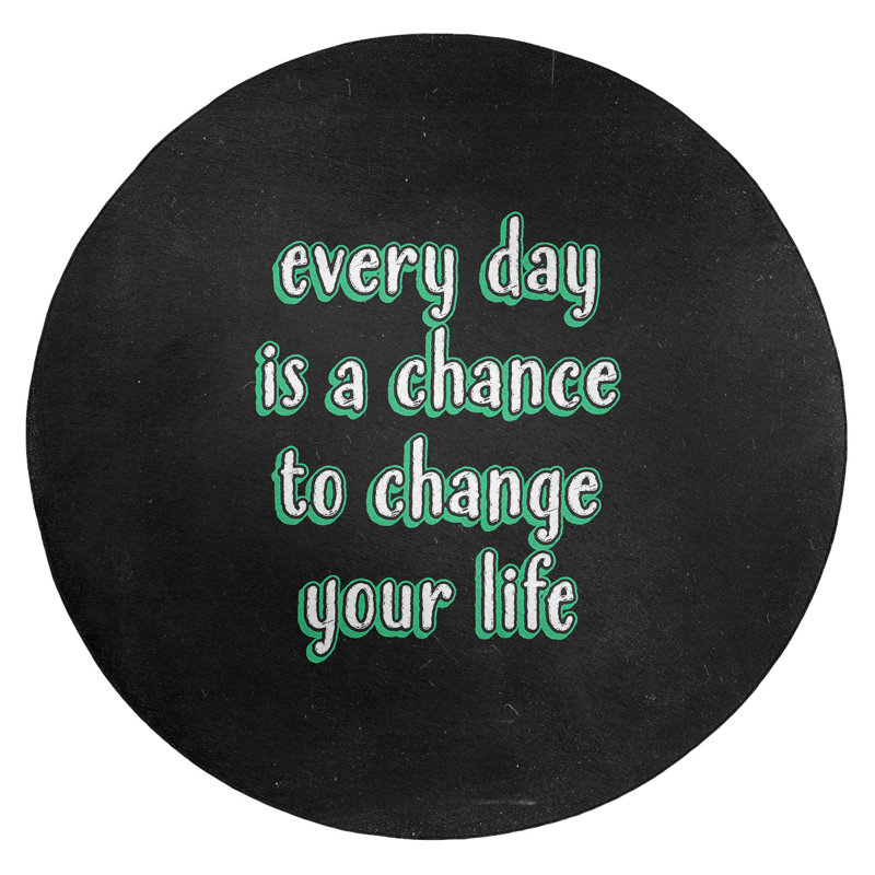 Quotes Chenille Indoor Rug, Round 5'