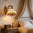 Tiffany Style Wall Sconce Amber Glass Wall Lamp Bedside Lamp With Pull Chain