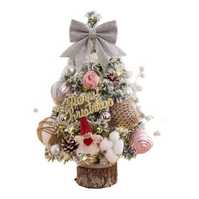 Arbre de Noël artificiel floqué, arbre de Noël 45 cm, flocons de neige avec guirlandes de lumières à DEL