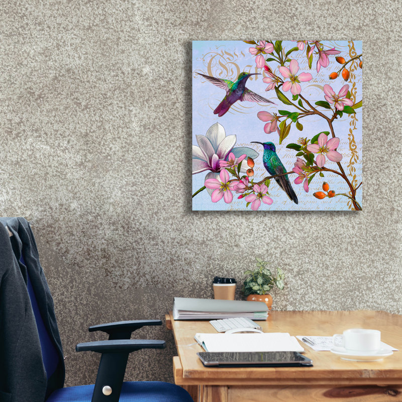 «Hummingbird Botanical» par Art Licensing Studio, art mural sur toile, H 26 po x l 26 po x P 1,5 po