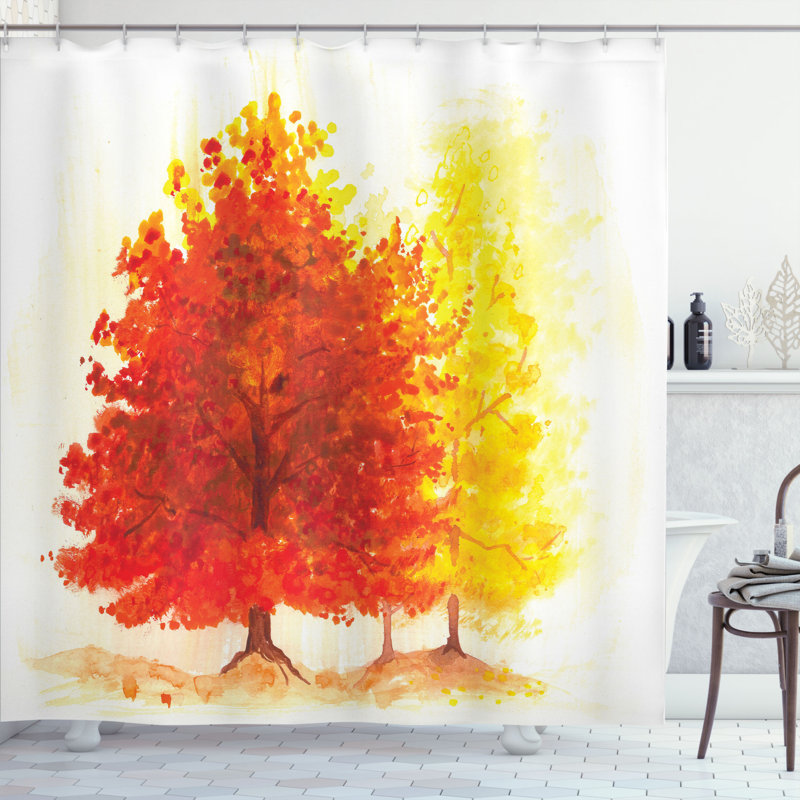 Ensemble de rideau de douche à feuilles et crochets, H 70 po x l 69 po
